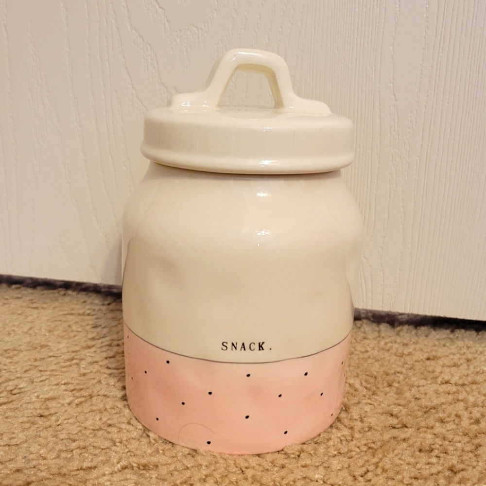 Rae Dunn SNACK. Ceramic Lidded Jar